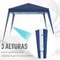 Carpa Plegable 3x3 m, Pop-up, Cenador Pabellón de Jardín, Altura Ajustable con Bolsa de Transporte, Anti-UV, Impermeable, Gazebo