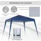 Carpa Plegable 3x3 m, Pop-up, Cenador Pabellón de Jardín, Altura Ajustable con Bolsa de Transporte, Anti-UV, Impermeable, Gazebo
