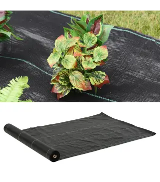 Malla Antihierbas Malla Geotextil 1x50 m Malla de Jardín contra Malas Hierbas 100 g/m² Rollo de Malla Antimaleza Negro