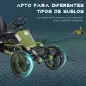 Go-Kart a Pedales para Niños de +3 Años Coche de Pedales con Embrague Freno Asiento Ajustable Carga Máx. 35 kg 105x54x61 cm Verd