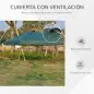 Cenador Plegable 3x3m Carpa de Jardín con Bolsa de Transporte con Ruedas Impermeable y Marco de Acero Gazebo para Exterior Fiest