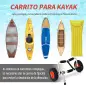 Carro de Transporte Plegable para Kayak Carga 75 kg Aluminio Ajuste Universal con Ruedas para Canoa Embarcación 57,5x33x24 cm Pl