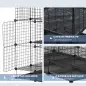 Jaula para Animales Pequeños Parque Modulable y Desmontable con 4 Puertas 6 Bandejas Extraíbles 111x75x119 cm Negro