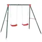Columpio Doble para Niños +3 Años con Soporte de Metal Juego de Columpio Infantil Cuerda Ajustable Exteriores Carga Máx. 40kg 23 Columpio Doble para Niños +3 Años con Soporte de Metal Juego de Columpio Infantil Cuerda Ajustable Exteriores Carga Máx. 40kg 23