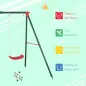 Columpio Doble para Niños +3 Años con Soporte de Metal Juego de Columpio Infantil Cuerda Ajustable Exteriores Carga Máx. 40kg 23 Columpio Doble para Niños +3 Años con Soporte de Metal Juego de Columpio Infantil Cuerda Ajustable Exteriores Carga Máx. 40kg 23