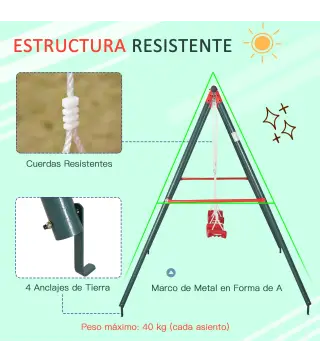 Columpio Doble para Niños