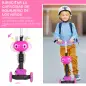 3 en 1 Patinete para Niños de +18 Meses Scooter de 3 Ruedas con Asiento Extraíble Manillar Mango de Empuje Altura Ajustable 62x2