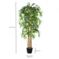 Bambú Artificial 150cm con Maceta Árbol Planta Sintética Realista Decorativa para Casa Oficina Ø18x150 cm Verde
