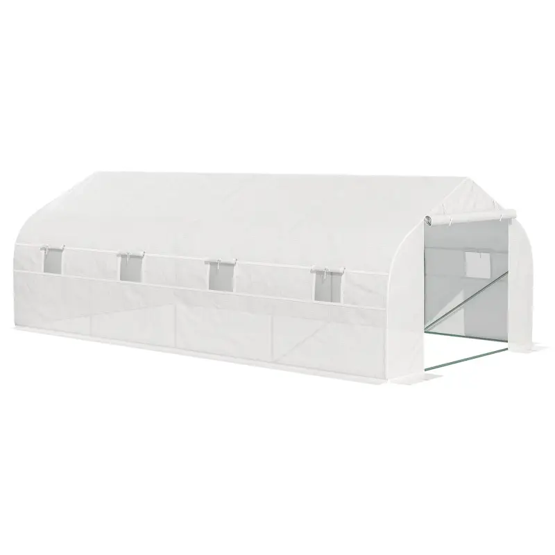 Invernadero Tipo Caseta de Jardín o Terraza 6x3x2 m para Cultivo de Plantas y Semillas Color Blanco