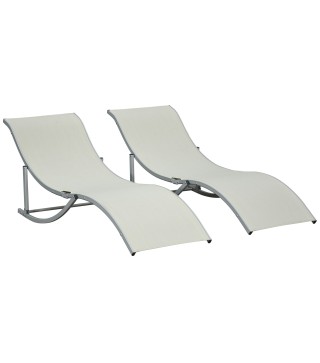 Set de 2 Tumbonas Plegables