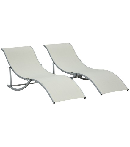 Set de 2 Tumbonas Plegables