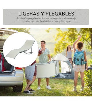 Set de 2 Tumbonas Plegables