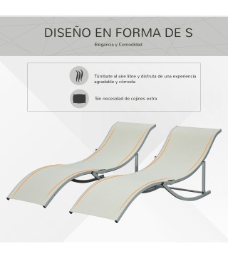 Set de 2 Tumbonas Plegables