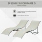 Set de 2 Tumbonas Plegables Set de 2 Tumbonas Plegables
