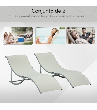 Set de 2 Tumbonas Plegables