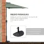 Sombrilla 269x138x236 cm Parasol de Jardín con Manivela y Forma Semicircular Tela Poliéster 180 g/m² para Exterior Terraza Patio