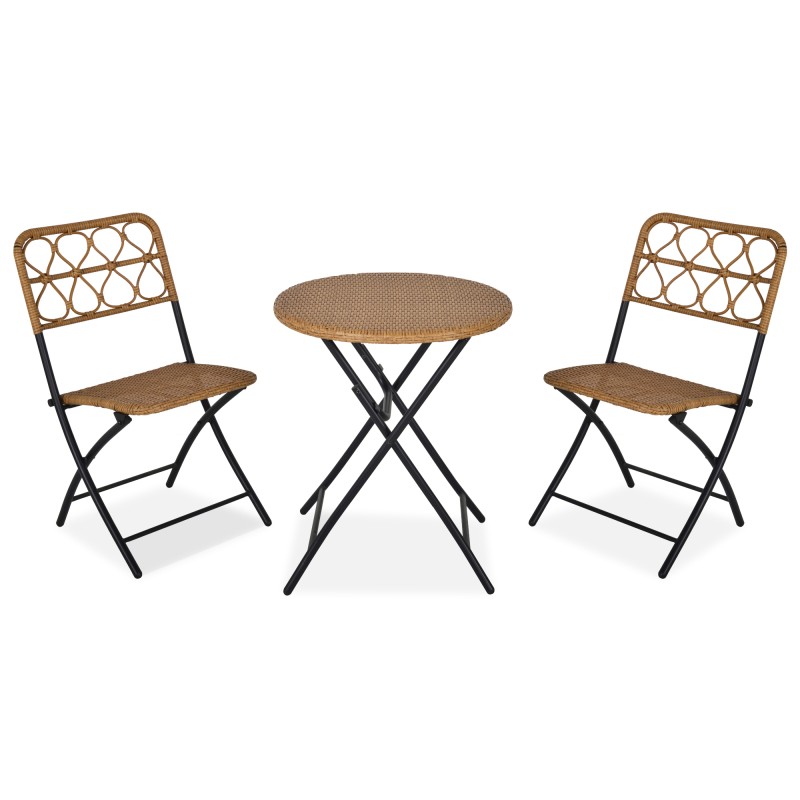 Conjunto de Mesa y 2 Sillas de Ratán Conjunto de Mesa y 2 Sillas de Ratán