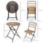 Conjunto de Mesa y 2 Sillas de Ratán Conjunto de Mesa y 2 Sillas de Ratán