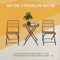 Conjunto de Mesa y 2 Sillas de Ratán Conjunto de Mesa y 2 Sillas de Ratán