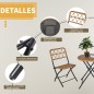 Conjunto de Mesa y 2 Sillas de Ratán Conjunto de Mesa y 2 Sillas de Ratán