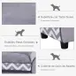 Sofá para Mascotas con Patas Cama para Perros de Madera con Cojín Acolchado Acogedora Funda Lavable 73,5x41x33 cm Gris
