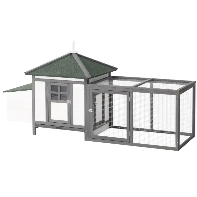 Gallinero de Madera Exterior, Jaula para Gallinas con Nidos, Corral, Bandeja Extraíble, Tapa Abatible, 196x76x97 cm, Gris Gallinero de Madera Exterior, Jaula para Gallinas con Nidos, Corral, Bandeja Extraíble, Tapa Abatible, 196x76x97 cm, Gris