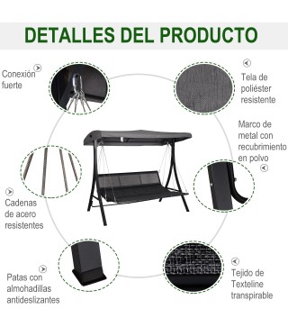 Silla de Columpio con Dosel