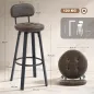 Juego de 2 Taburetes Altos de Cocina Giratorios Tapizados de PU con Respaldo Marco de Metal Reposapiés Marrón Oscuro