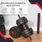Juego de Mancuernas de 25 kg 2 en 1 de Dumbbell con Barras Conexión y Barra de Extensión Entrenamiento de Fuerza y Levantamiento