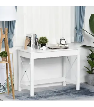 Mesa Escritorio Estilo Moderno Escritorio Fácil de Montar Mesa de Ordenador para Oficina Dormitorio Estudio 105x50x76 cm Blanco