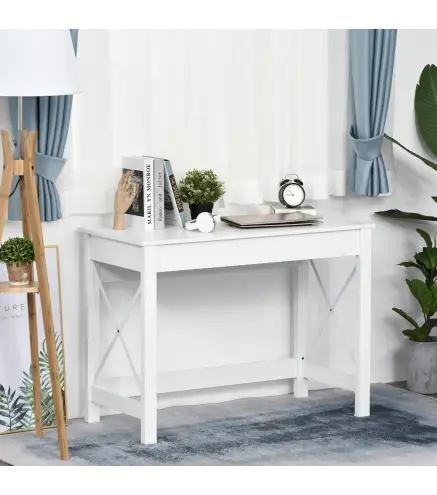 Mesa Escritorio Estilo Moderno Escritorio Fácil de Montar Mesa de Ordenador para Oficina Dormitorio Estudio 105x50x76 cm Blanco