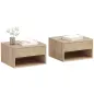 Juego de 2 Mesitas de Noche Colgantes Mesillas de Noche con Cajón y Compartimento para Dormitorio 37x32x21 cm Natural Juego de 2 Mesitas de Noche Colgantes Mesillas de Noche con Cajón y Compartimento para Dormitorio 37x32x21 cm Natural