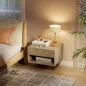 Juego de 2 Mesitas de Noche Colgantes Mesillas de Noche con Cajón y Compartimento para Dormitorio 37x32x21 cm Natural