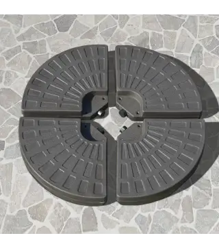 Base para Sombrilla en 4 Partes Rellenable de Arena y Agua Desmontable para Jardín Patio al Aire Libre 100x100x10,5 cm Café