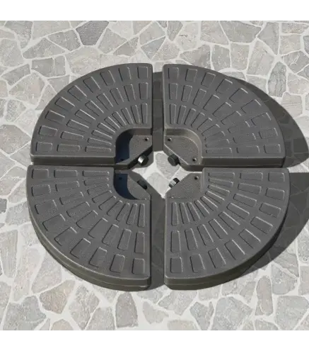 Base para Sombrilla en 4 Partes Rellenable de Arena y Agua Desmontable para Jardín Patio al Aire Libre 100x100x10,5 cm Café