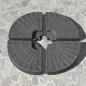 Base para Sombrilla en 4 Partes Rellenable de Arena y Agua Desmontable para Jardín Patio al Aire Libre 100x100x10,5 cm Café