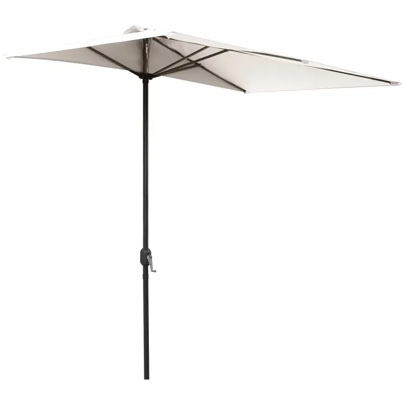 Sombrilla Rectangular 230x130x245 cm Parasol para Pared Media Sombrilla con Manivela Protección UV 30+ Impermeable Tela Poliéste