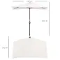 Sombrilla Rectangular 230x130x245 cm Parasol para Pared Media Sombrilla con Manivela Protección UV 30+ Impermeable Tela Poliéste