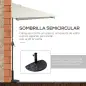 Sombrilla Rectangular 230x130x245 cm Parasol para Pared Media Sombrilla con Manivela Protección UV 30+ Impermeable Tela Poliéste