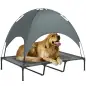 Cama Elevada para Mascotas Portátil con Toldo Extraíble Tela Transpirable al Aire Libre para Interior y Exterior 122x92x108 cm G