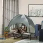 Cama Elevada para Mascotas Portátil con Toldo Extraíble Tela Transpirable al Aire Libre para Interior y Exterior 122x92x108 cm G