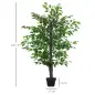 Planta Artificial Ficus Artificial de 145 cm con 756 Hojas y Maceta para Decoración Interior Ø20x145 cm Verde