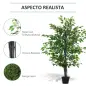 Planta Artificial Ficus Artificial de 145 cm con 756 Hojas y Maceta para Decoración Interior Ø20x145 cm Verde