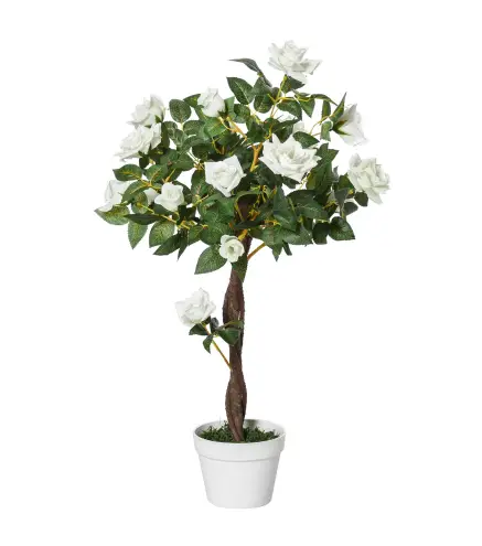 Árbol de Rosa Blanca Artificial