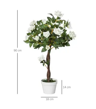Árbol de Rosa Blanca Artificial
