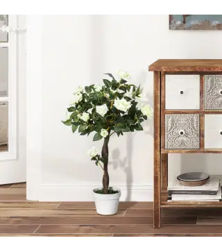 Árbol de Rosa Blanca Artificial