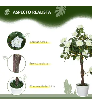 Árbol de Rosa Blanca Artificial