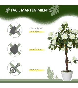 Árbol de Rosa Blanca Artificial