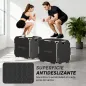 Cajón Pliométrico de Madera 3 en 1 con 3 Alturas Diferentes Asas sin Esquinas Entrenamiento de Salto 76x61x51 cm Negro