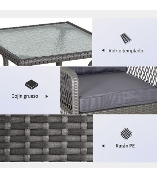 Conjunto de Muebles de Ratán